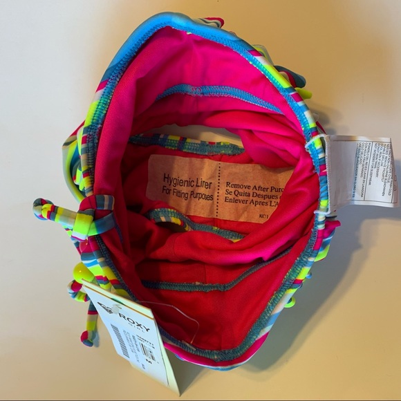 NWT Roxy Girl 12-18m neon striped swimsuit - Picture 3 of 8